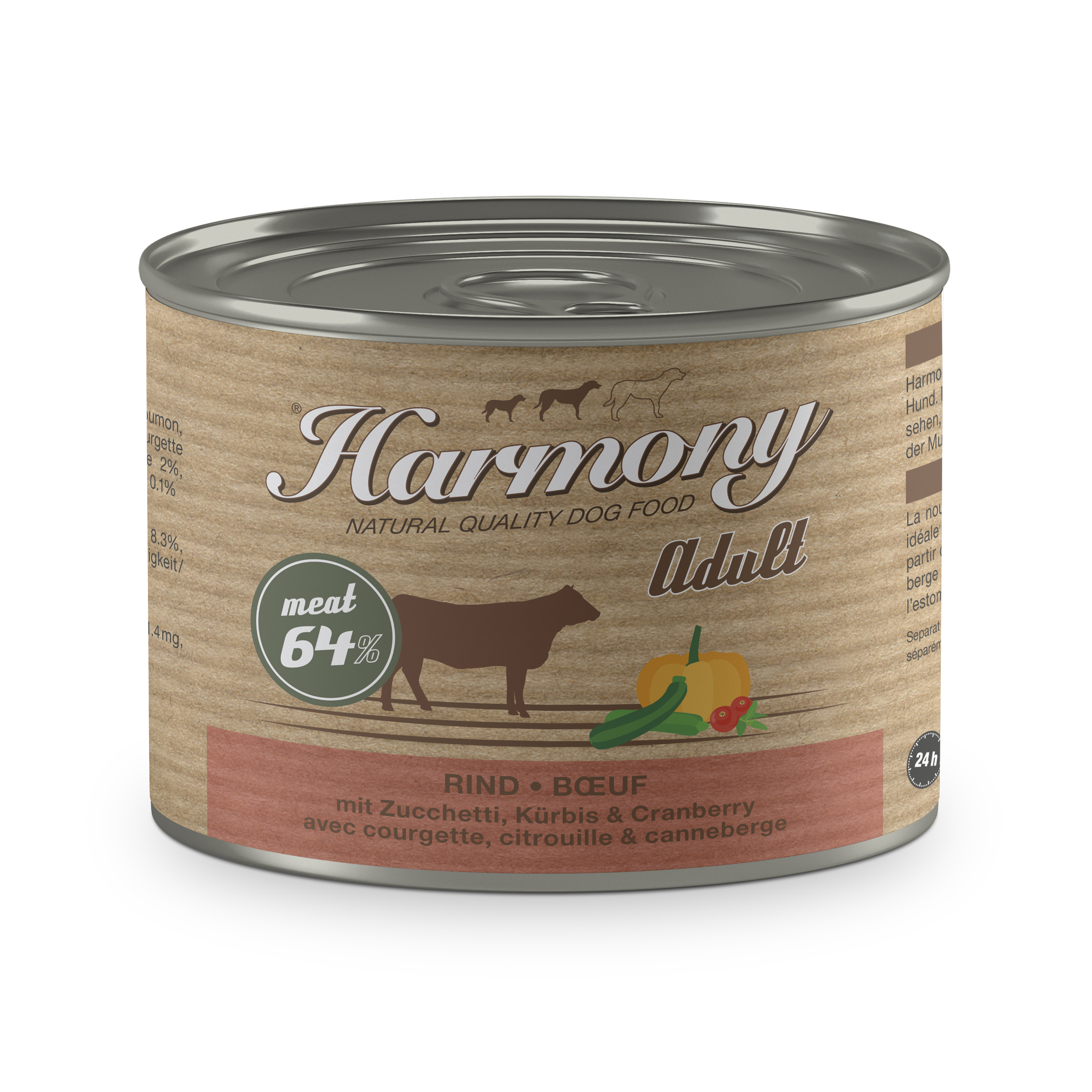 Harmony Dog Natural Nassfutter Rind mit Zucchini, Kürbis & Cranberries