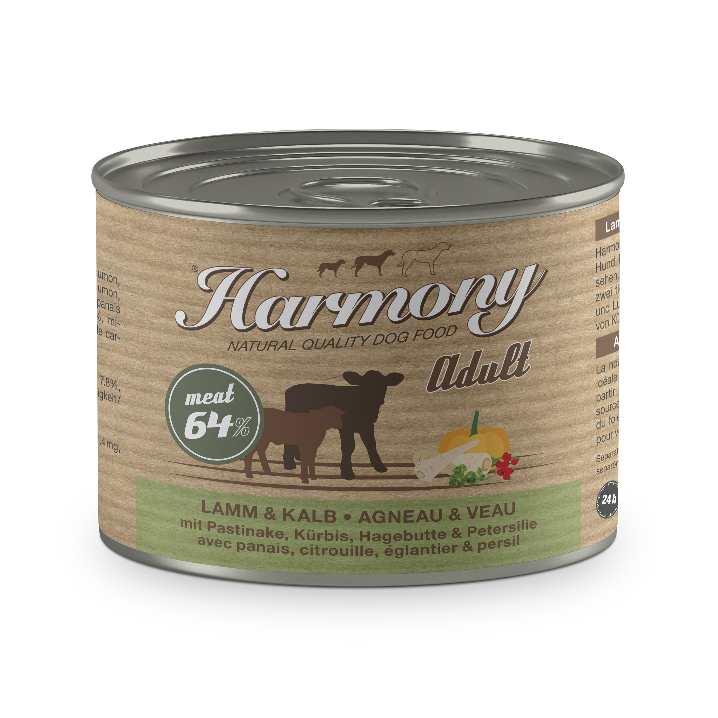 Harmony Dog Natural Lamm & Kalb mit Pastinake, Kürbis, Hagebutten & Petersilie