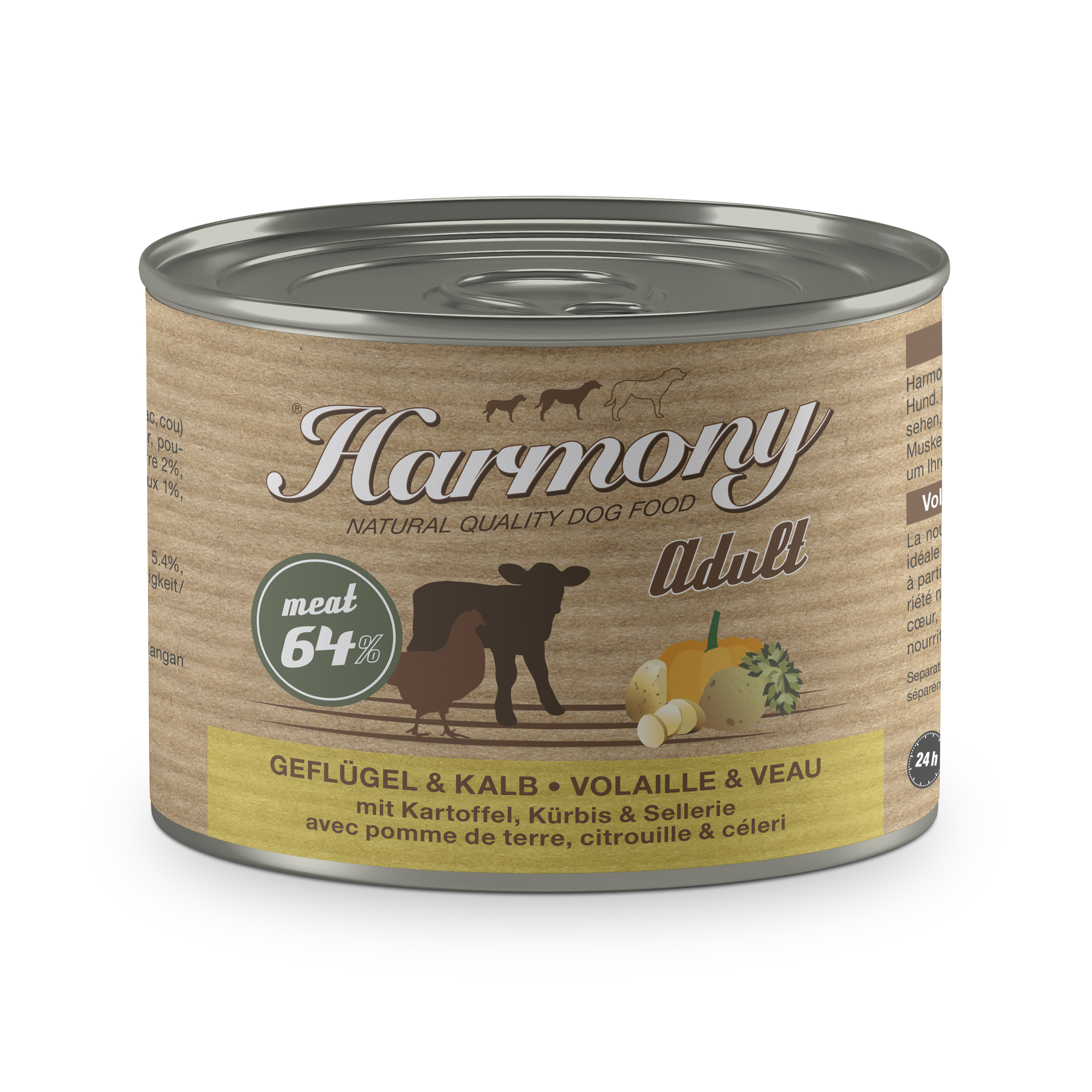 Harmony Dog Natural Nassfutter Geflügel & Kalb mit Kartoffel, Kürbis & Sellerie