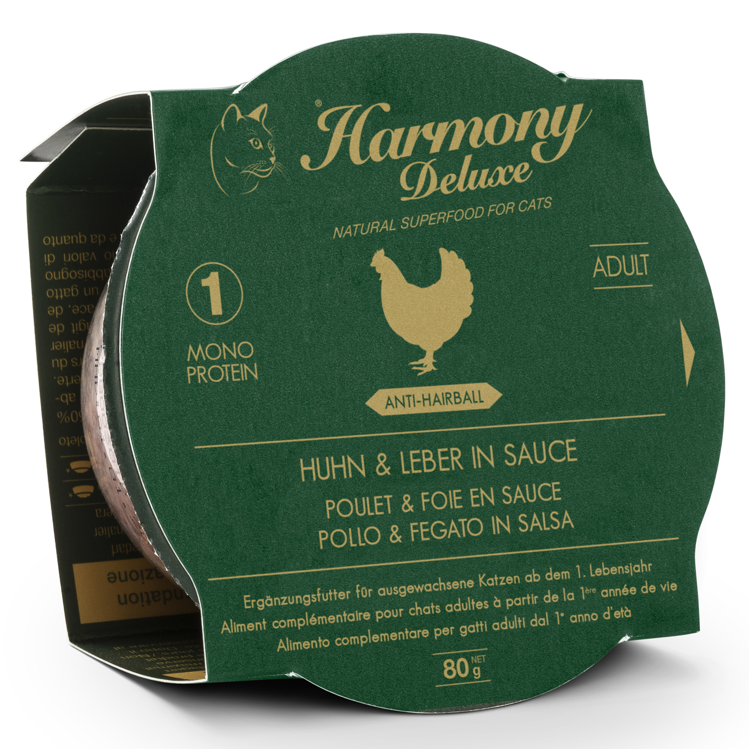Harmony Cat Deluxe Cup Adult  Poulet et foie en sauce Anti-Hairball