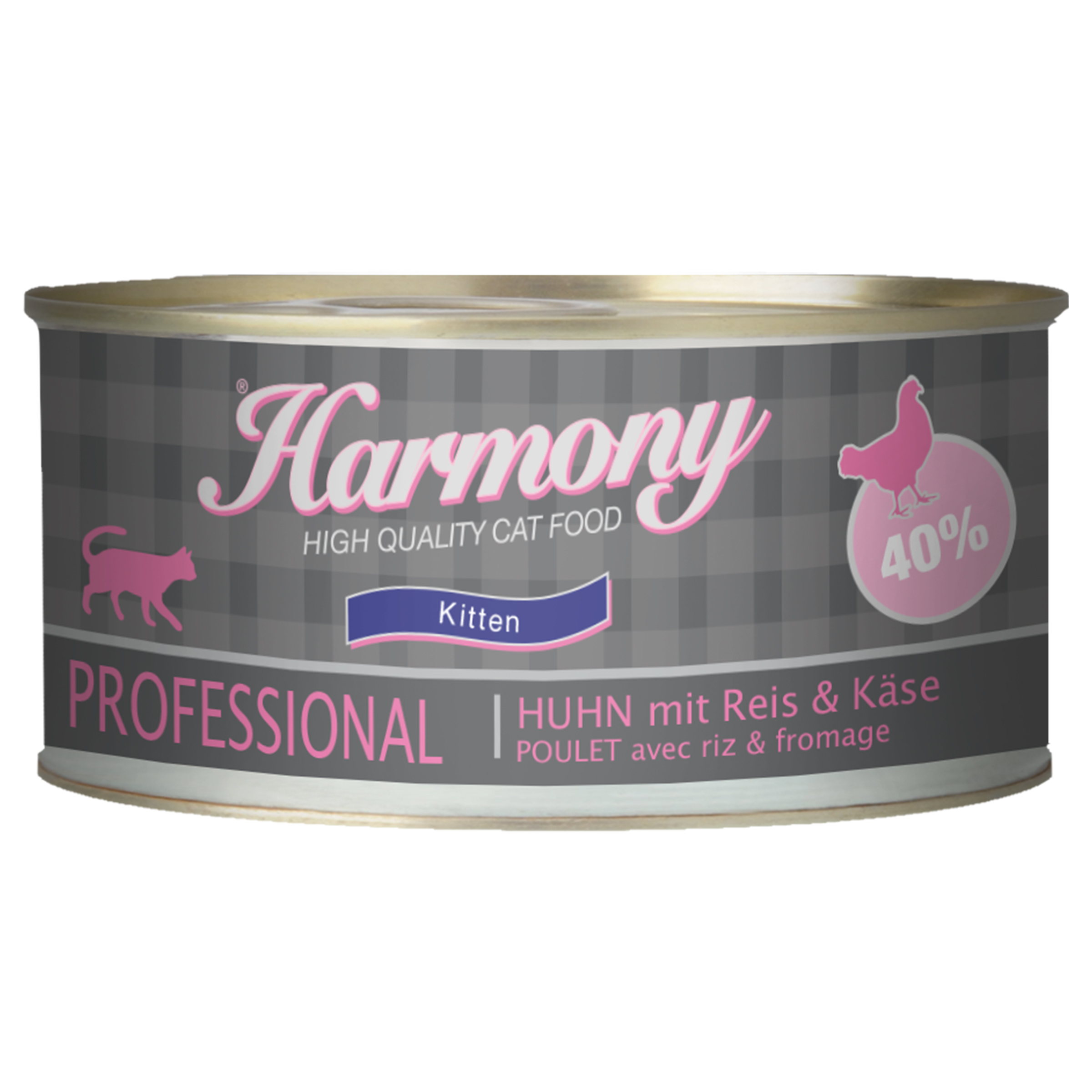 Harmony Cat Professional Nassfutter Kitten Huhn & Reis & Käse 75g